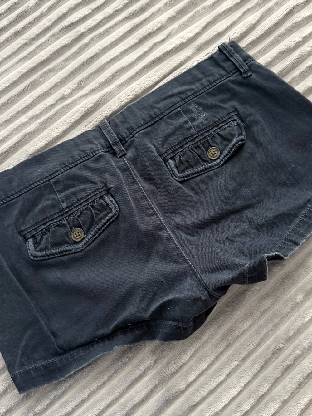 Abercrombie & Fitch Dark Navy Cotton Logo Shorts - Picture 3 of 5